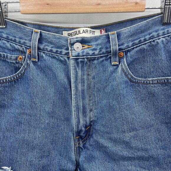 Levi’s 505 Regular Fit Cut-Off Shorts Mens 34 Medium Denim High Rise 5" Length - Picture 4 of 5